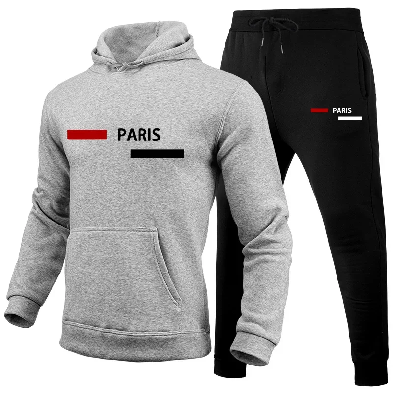 Men's Tracksuit Fashion Casual Hooded Sweatshirts Sweatpants Outdoors Sports Jogging Clothing Autumn Winter Single Hoodie Pants view 4