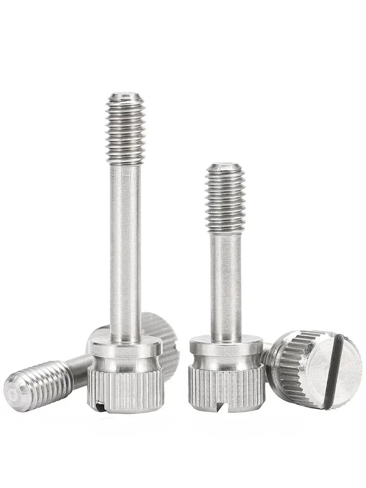 304Stainless Steel Hand-Tighten Anti-loosening Knurled Thumb Screw GB839 Slotted Hand Screw One-Word Slot M2 M2.5 M3 M4 M5 M6 M8