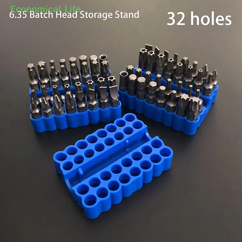 2pcs Bit Holder 32 Holes Bit Hex Shank Organiser Screwdriver Bit Holder Drill For Storage For 6.35MM Shank Storage Box