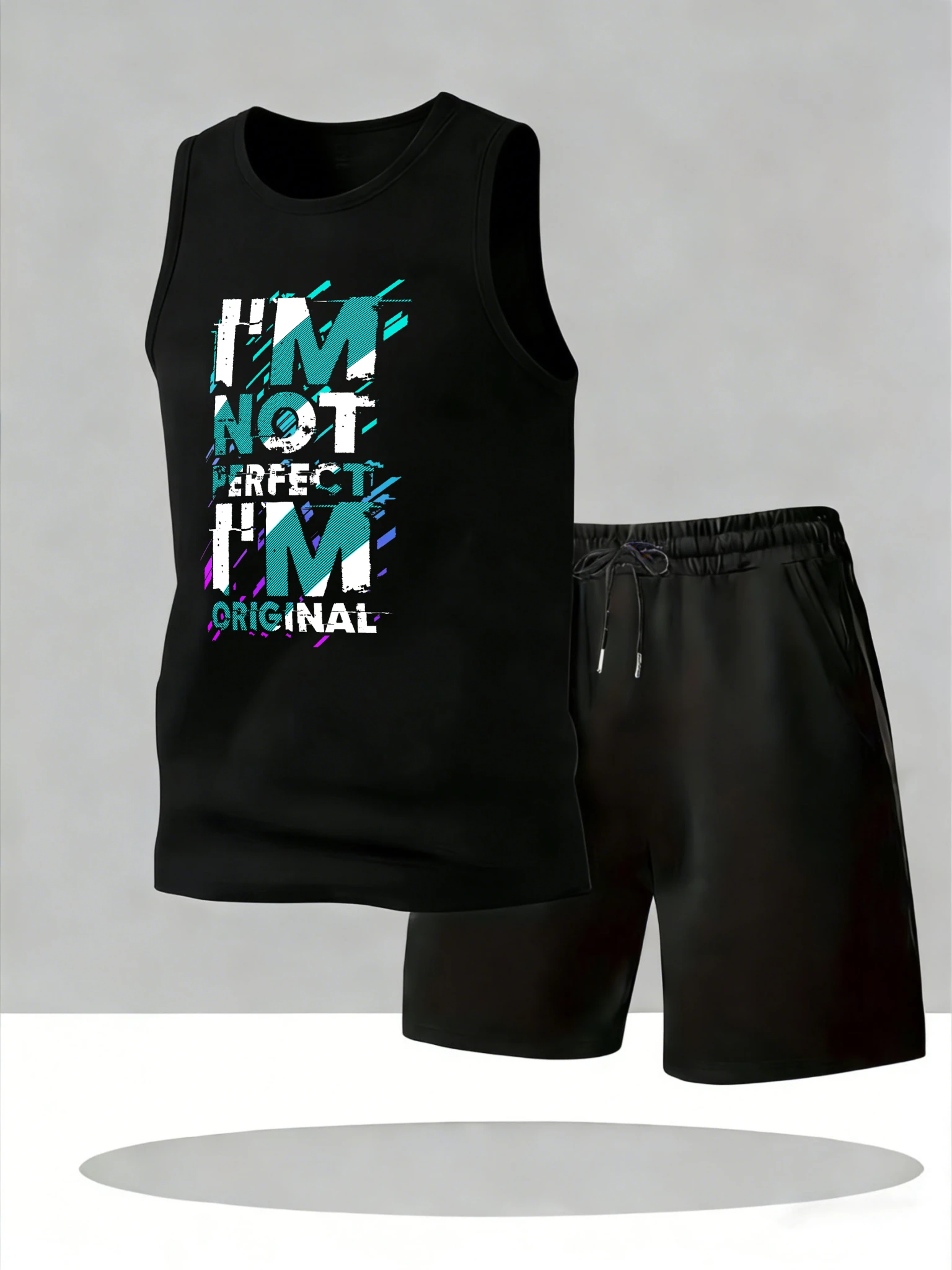 

Men's Tank Top Sets 2026 Summer Quick drying Old money man oversize 2 piece set sports crewneck Breathable seaside running