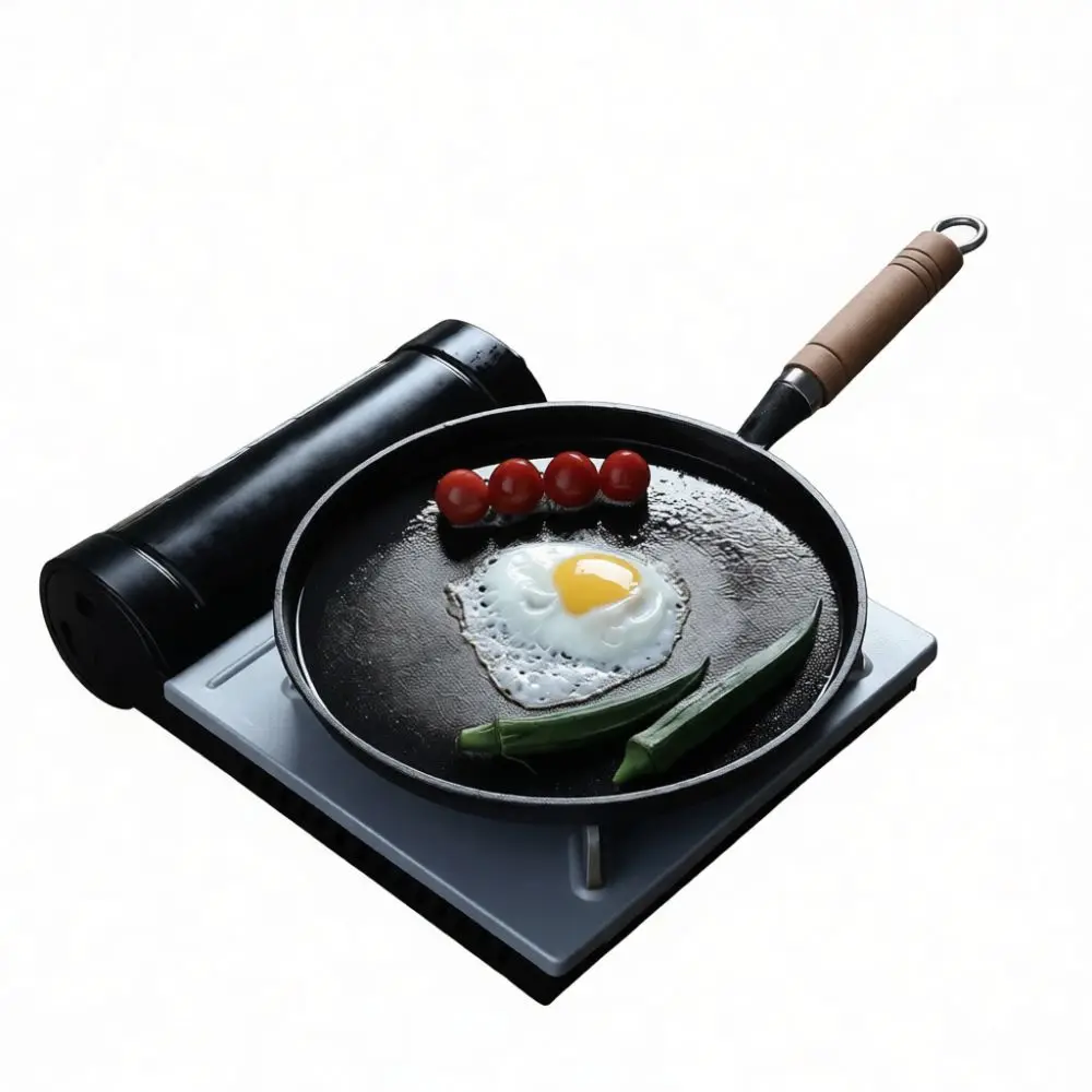 Healthy Uncoated Cast Iron Frying Pan Traditional Kitchen Skillet For Pancake Tortilla Crepe Pizza Gas Stove Cookware