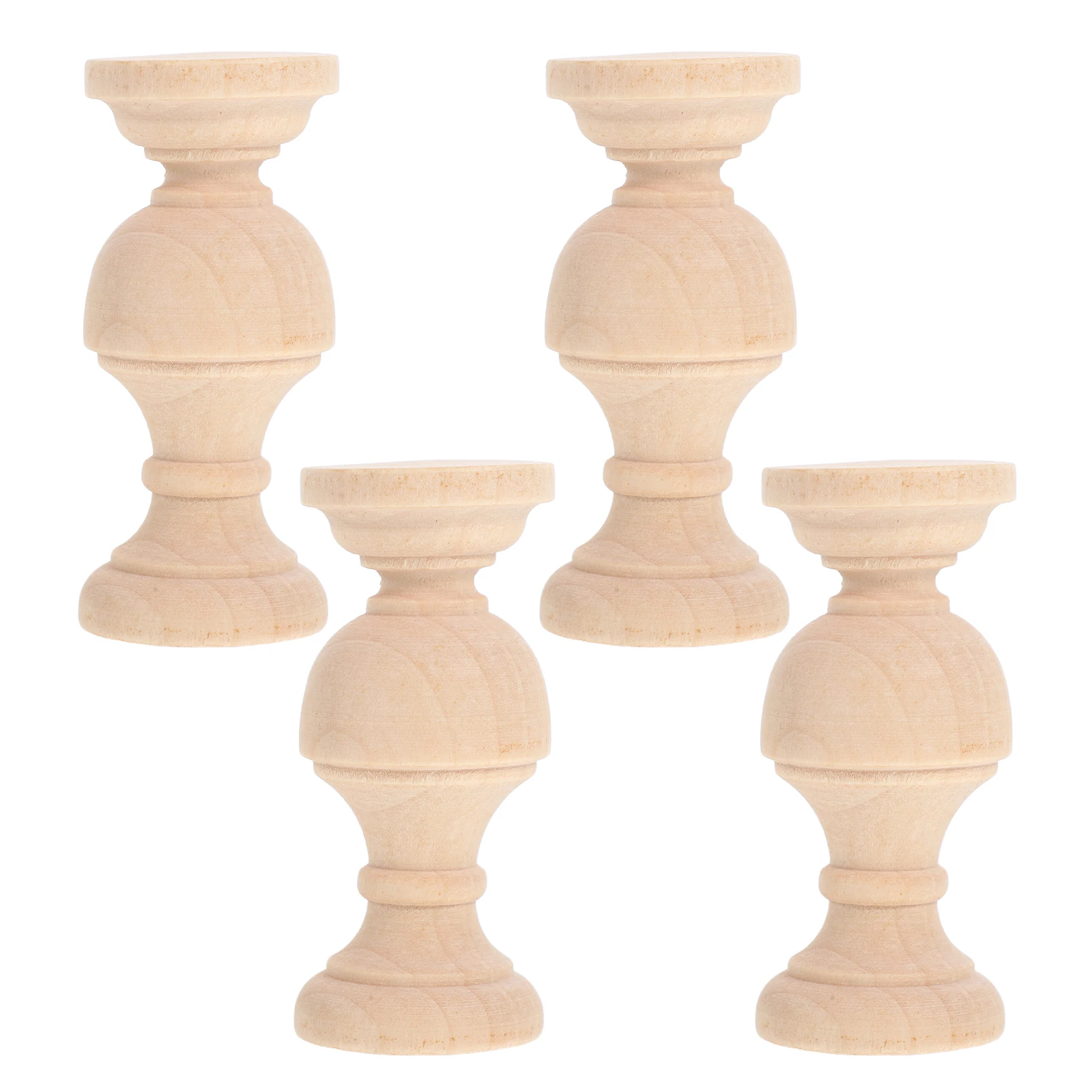 4Pcs Small Arch Bridge Wooden Balusters Intricate Design Decorative Columns for Entry Table Decor Living Room Furniture Sets