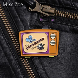 Fun Cartoon TV Enamel Pin Custom Classic Television Lapel Brooch Clothes For Kids Friend Backpacks Funny  Badge Wholesale