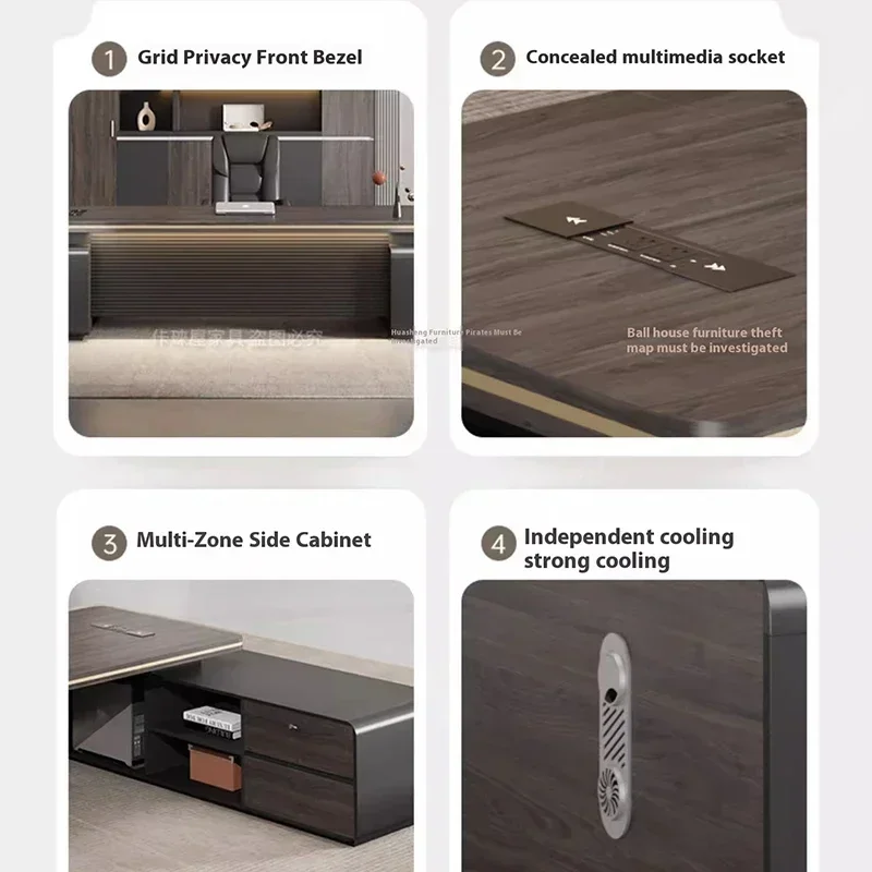 مكتب مكتب ذكي فاخر، نظام إدارة تصميم محطة الإرساء المدمج، مكتب شحن لاسلكي، أثاث الاتجاه #3