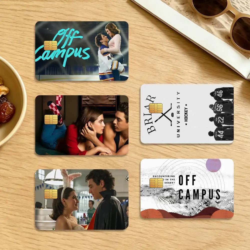 TV O-Off Campus 4Pcs Waterproof Scratch Resistant Card Skin Stickers Fashion Decorative for Credit Debit Bank