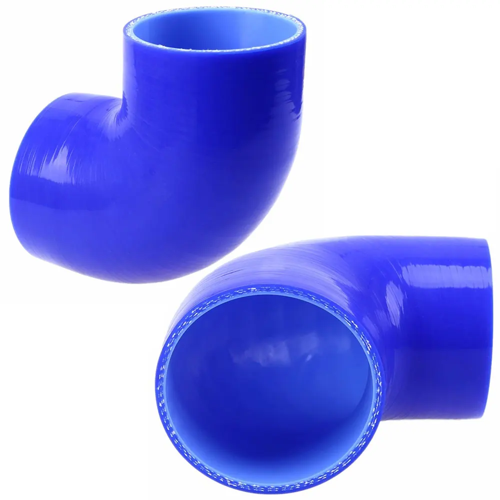 Universal Silicone Tubing Hose Connector Intercooler Turbo Intake Pipe Coupler Hose 90 Degrees Multiple Sizes Blue