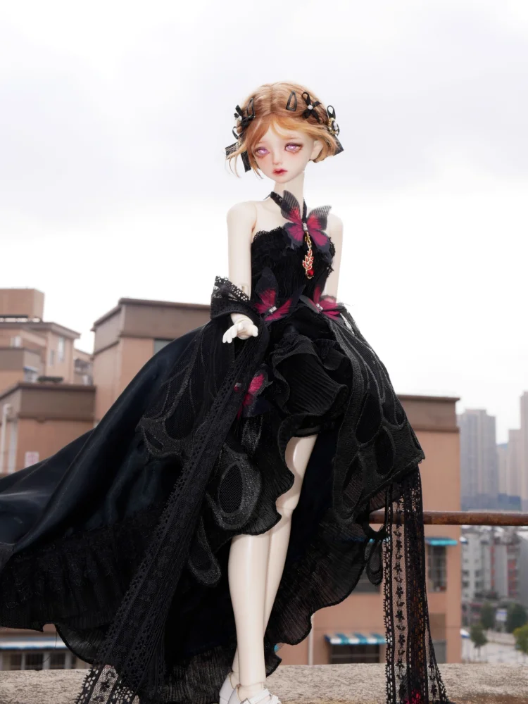 

Новое поступление, одежда для кукол BJD, аксессуары для кукол 1/4, черная юбка, комплект головных уборов, платье для куклы, подарок, одежда «сделай сам» (без куклы)