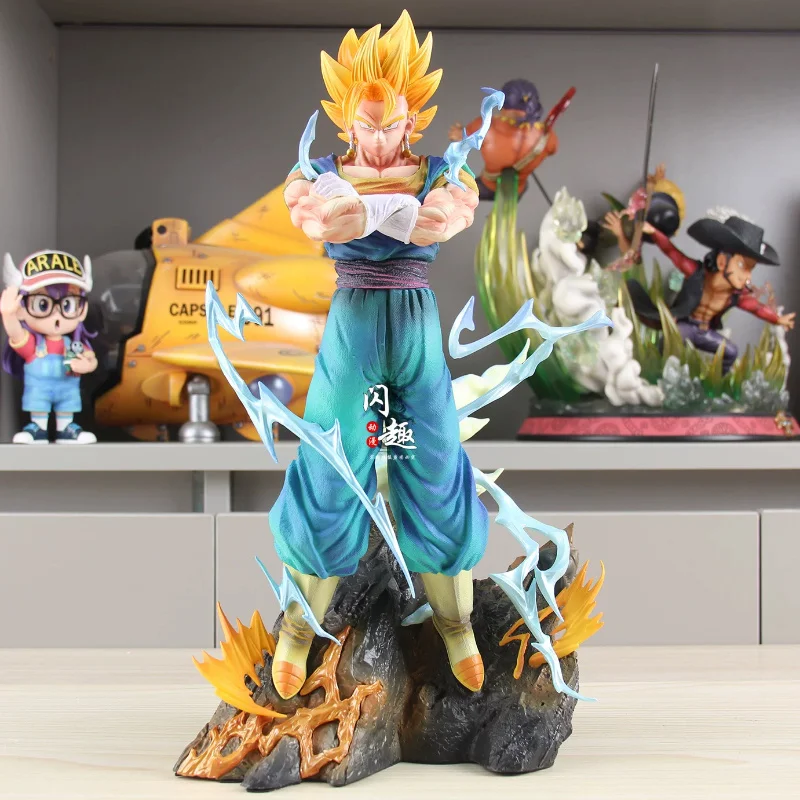 34cm JJ Vegetto Model Dragon Ball Z Action Figure DBZ SSJ Figurine Toys Anime Super Saiyan Collection GK Statue Ornaments Gift