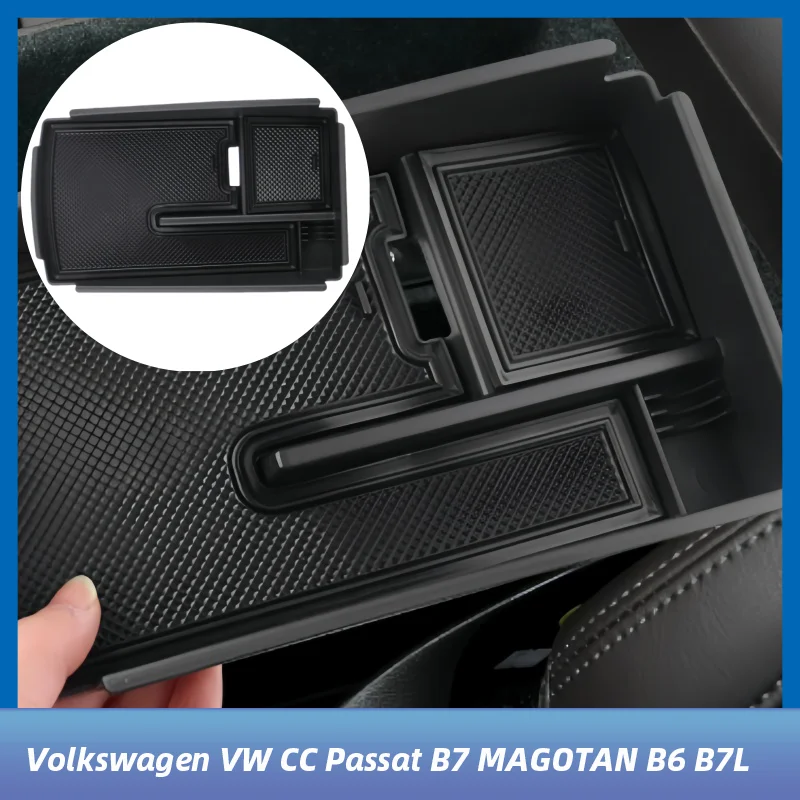 

Car Central Armrest Storage Box for Volkswagen VW CC Passat B7 MAGOTAN B6 B7L Center Console Organizer ABS Box Accessories