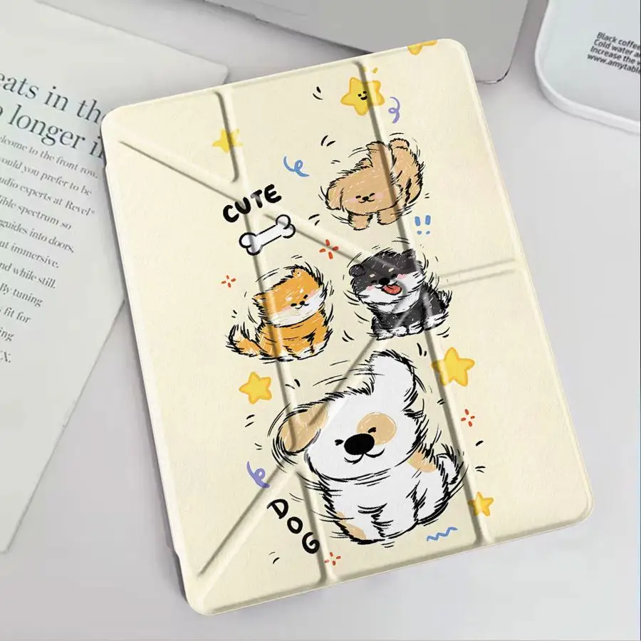 

Чехол-подставка Happy Dog для iPad Air 4, 5, M3, M2, 1, 2, M4, 11 дюймов, Mini 6, 7, Pro 11-го, 10-го, 9-го, 8-го, 7-го поколений, 12.9 дюймов Pro 2025