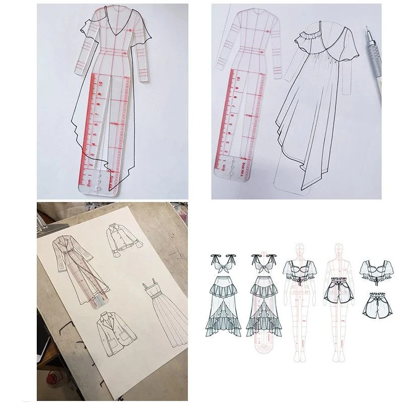 Clothing Design Style Drawing Template Ruler Model Fashion Ruler School Aesthetic Sewing Patchwork Rulers Excellent Cool Lines