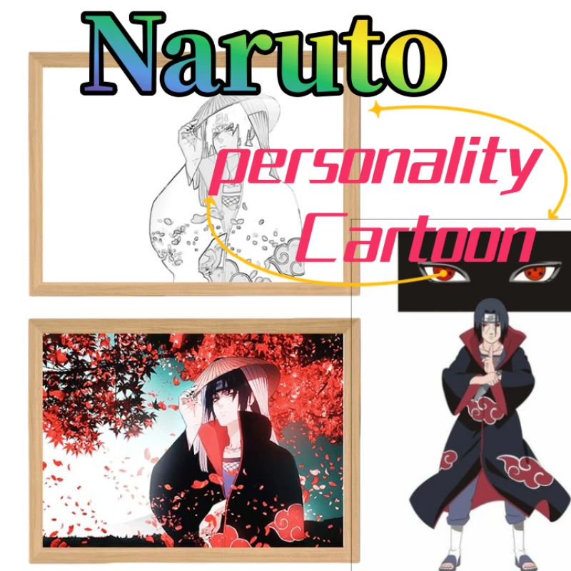 

Naruto light painting, cute and fashionable cartoon creative boys and girls glowing line frame lamp, gift for friends' birthdays