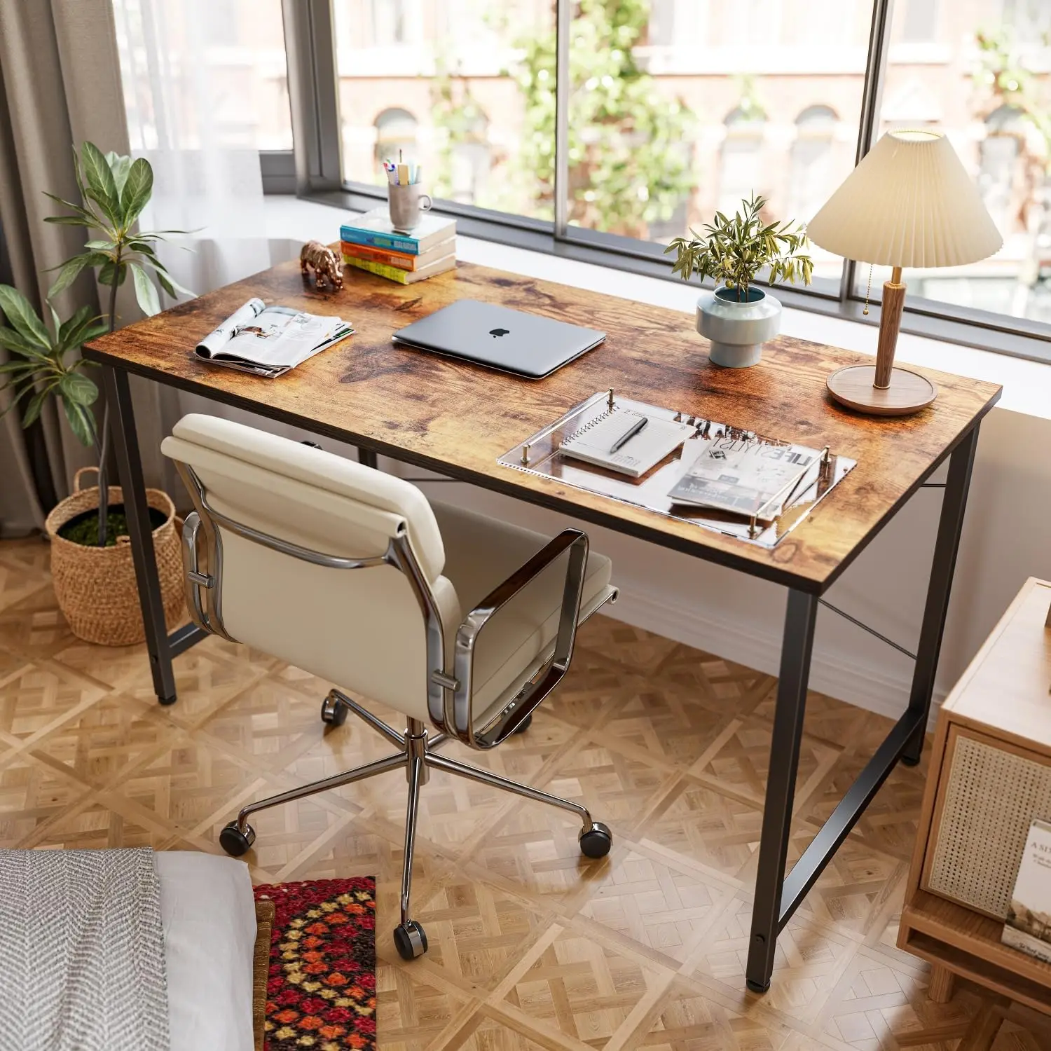 Cubicubi-Computer tisch, 47-Zoll-Home-Office-Schreibtisch, moderner PC-Tisch im einfachen Stil für Zuhause, Büro, Arbeits zimmer, Schreiben, Vintage