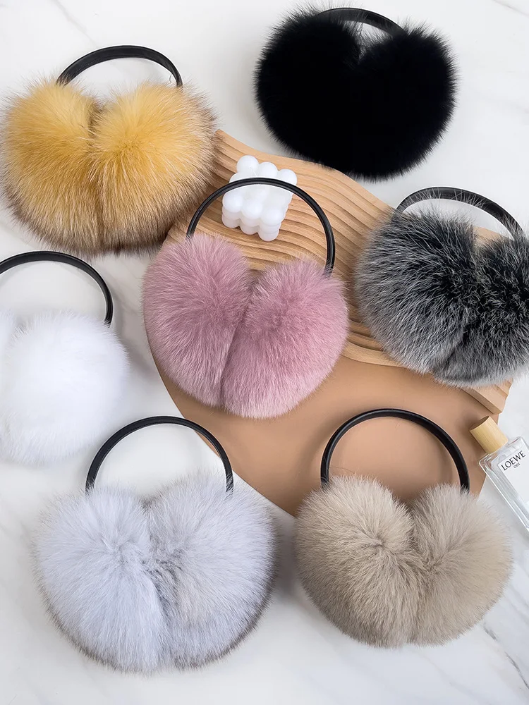 1 vera pelliccia di volpe morbido peluche scalda orecchie accessori invernali paraorecchie caldi paraorecchie per bambini ragazze ragazzi moda paraorecchie orecchie copertura