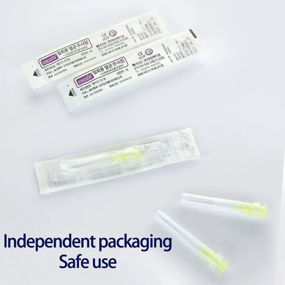 100PCS Tattoo Needle Disposable Painless Small Needle Sterile 30G 4/13mm 32G 4/6/13 mm 34G Syringe Needles Irrigator Eyelid Tool - Image 2