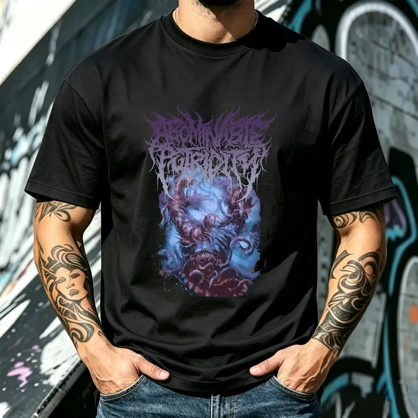 washed T Shirt Abominable Putridity Russian Death metal Band new and limited edition vintage Washed Versatile Comfortable