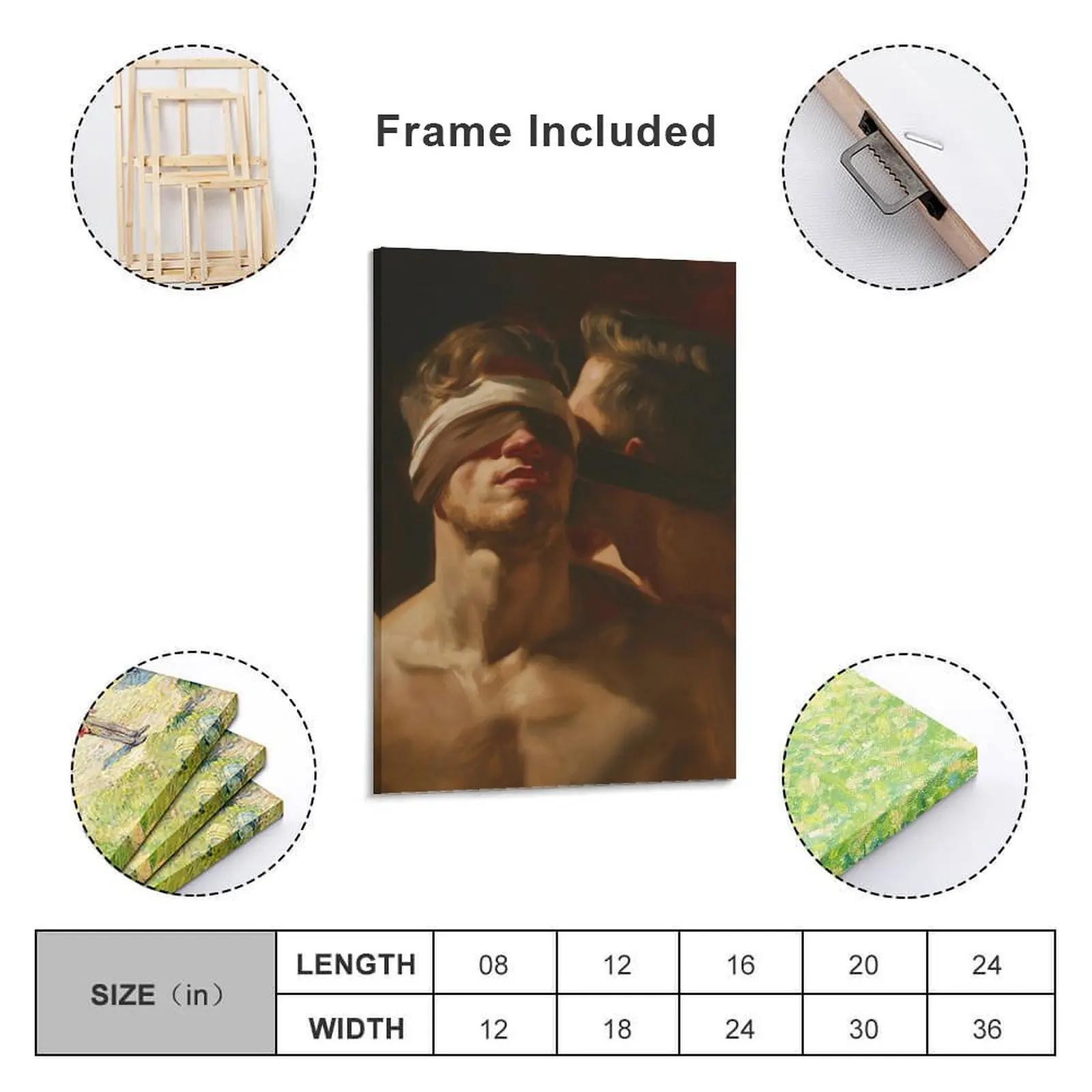 Study of two blindfolded men Canvas Painting room decorations for men decoration for the room