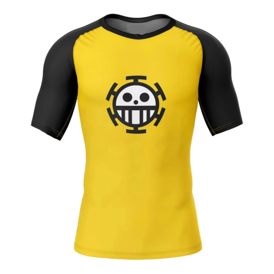 

Компрессионная футболка Bandai Trafalgar Law Heart Pirates Rash Guard One Piece Anime для взрослых и детей, летняя, быстросохнущая, мягкая, легкая