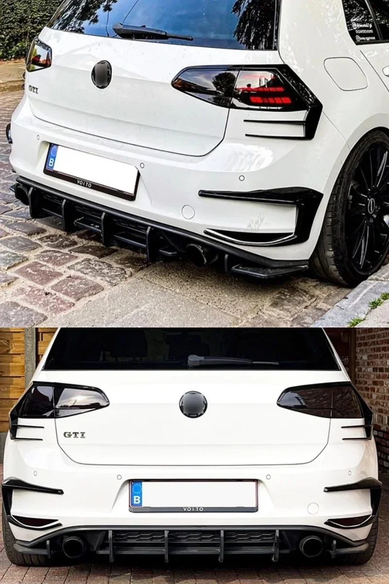 لفولكس واجن جولف 7 MK7 GTI 2014 إلى 2017 ماكستون ستايل V2 شفة ممتصة للصدمات الخلفية الناشر الخائن طقم الجسم اكسسوارات السيارات ضبط