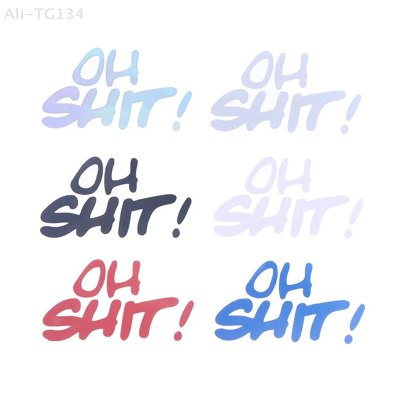 1PC Laughable OH SHIT Water-Resistant Bike Stickers for Fuel Tank Helmet Fairing Electric Scooter Vinyl Accessories.