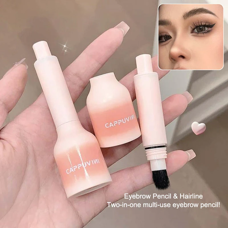 قلم حواجب مائي غامض متعدد الوظائف من كابوفيني مع فرشاة مربعة - قلم حواجب وطبيعي مقاوم للتلطخ وقلم خط شعر