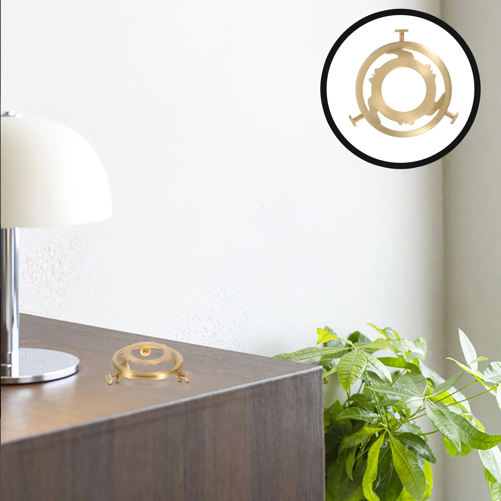 

Copper Lamp Holder Bracket 3-Hole Ring Lampshade Clip For Diy Lighting Projects Durable Socket Adapter Ring Light Fixture Collar