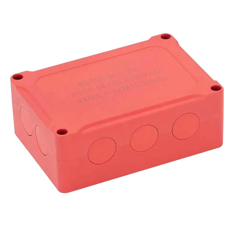 

Firmly 500A Marine Bus Bar 48V Automotive Power Distribution Block Big Current 6 Studs Plastic Cover Parts For Car Boat Auto Red