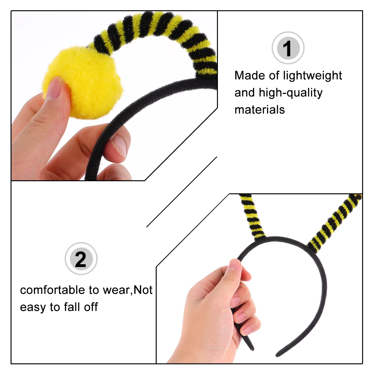 12 Pcs Adult Costume Insect Antenna Headband Hair Hoop Woman Bee Headbands for Women Makeup