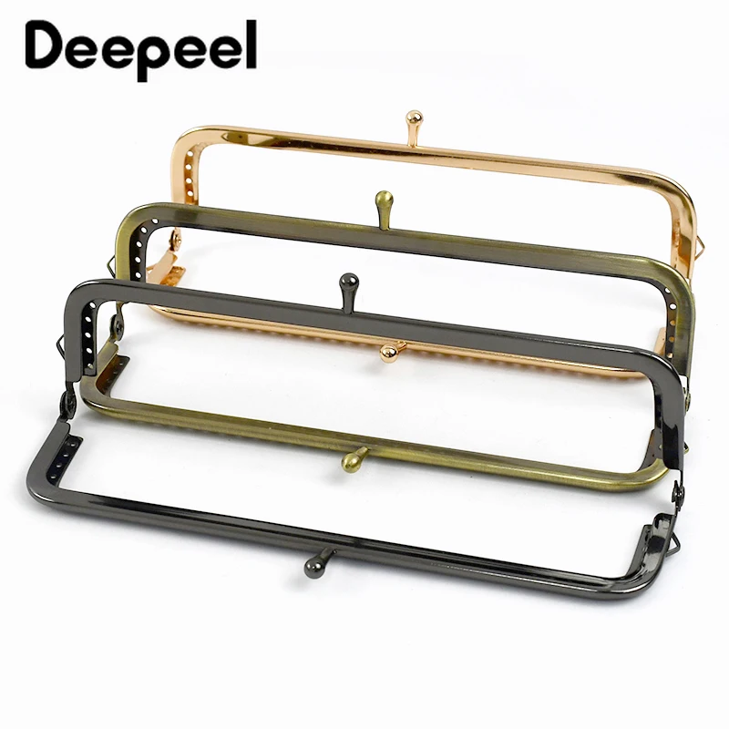 2/4Pcs Deepeel 18cm Metal Square Kiss Clasp Women Handbag Embossed Handle Purse Frame Lock Buckle DIY Bag Brackets Accessories
