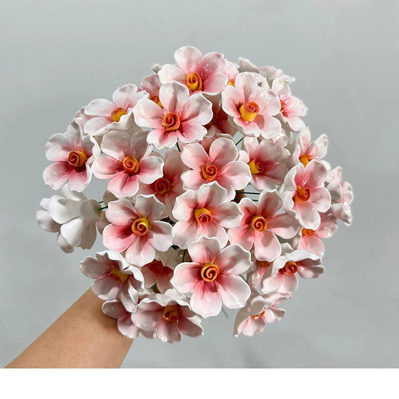 5 Stück Ländliche Wildblumen Keramik-Simulationsblumen Hochtemperaturbeständige Handgefertigte Ewige Blumen Dekorationen Kreative Geschenke für Zuhause – Detail 4