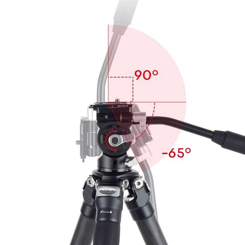AOKA ST-3 محول Gimbal Pan Tilt Head لحامل ثلاثي القوائم Monopod