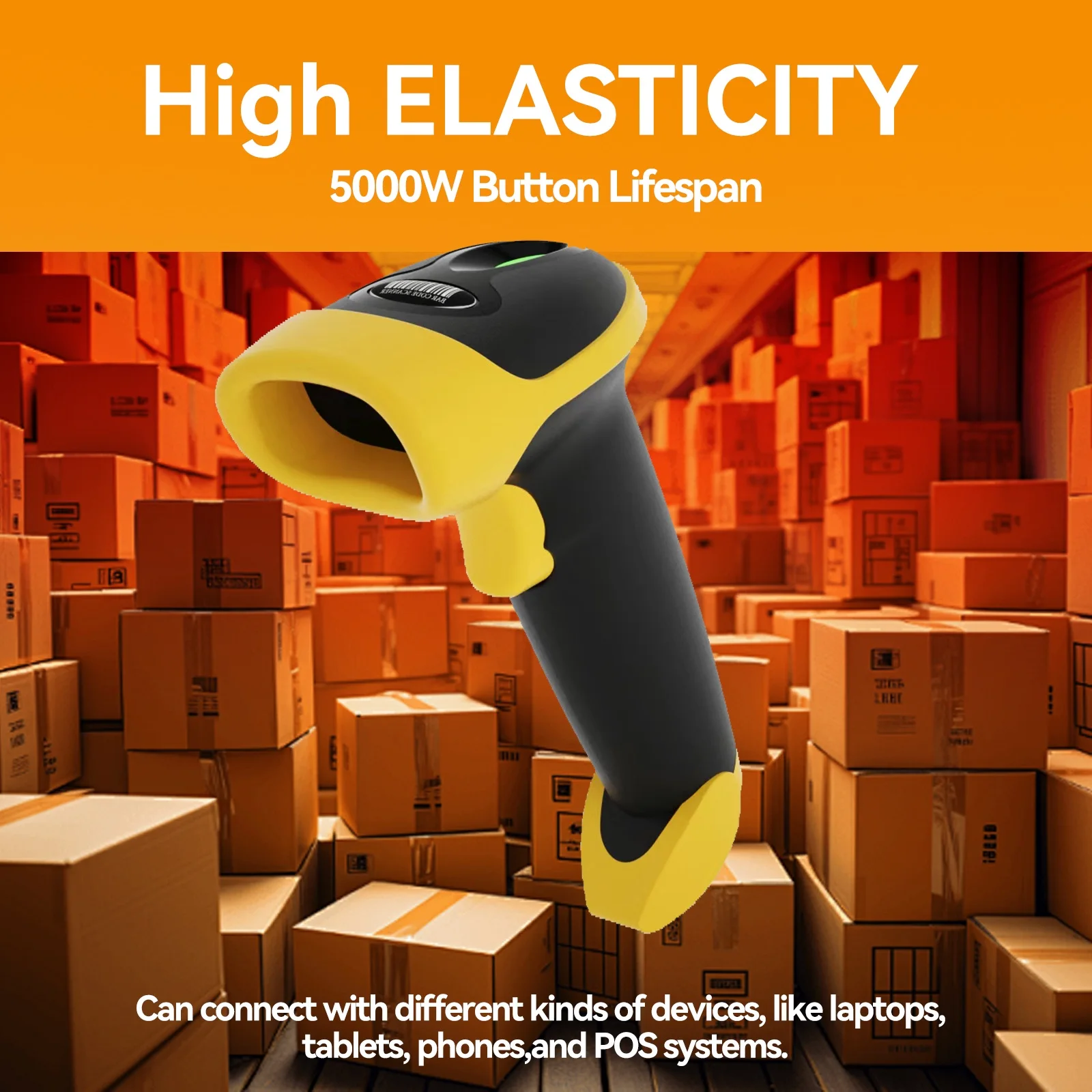 2D 1D Barcode Scanner Wired/2.4G Wireless/Bluetooth Bar Code Reader Handheld Portable Scanning For Supermarket Logistics Product