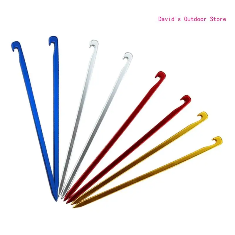 

10 Pcs Heavy Duty Tent Peg Aluminium Alloy Outdoor Tent Stakes Ground Stakes for Canopy, Camping, Hiking, Beach X3UA