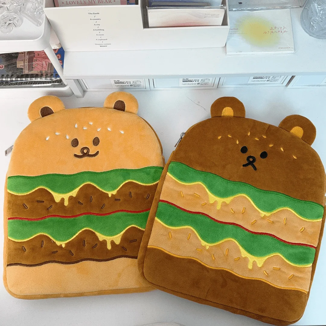 Ins Cute Little Bear Hamburger Custodia per laptop da 11 pollici Bella custodia per IPad MacBook HP ASUS Custodia antiurto Borse per computer