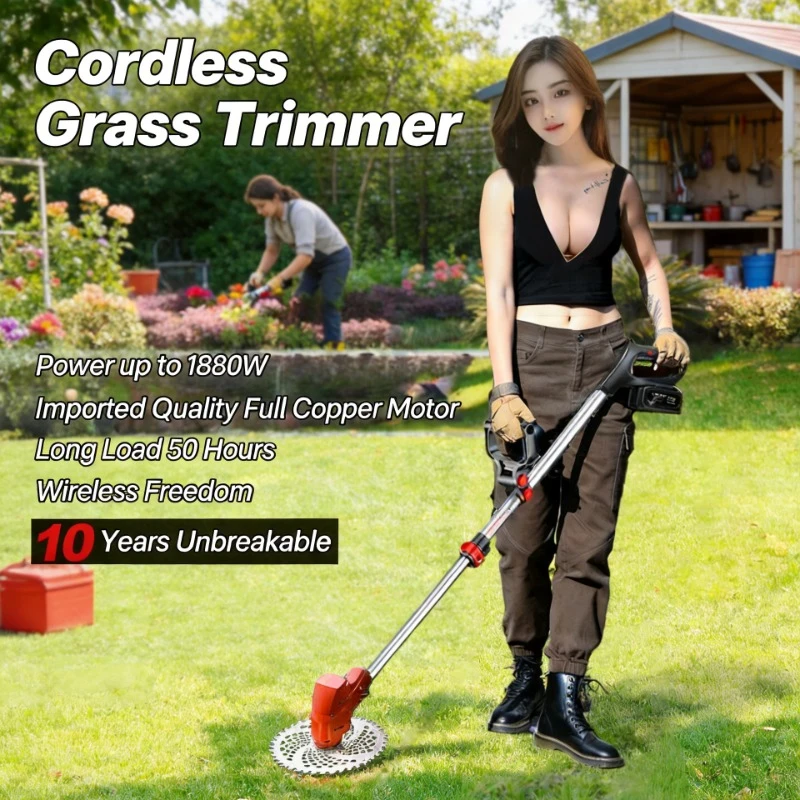 

Multifunctional Household Electric Lawn Mower Portable Grass Cutter Pruning Garden Tool