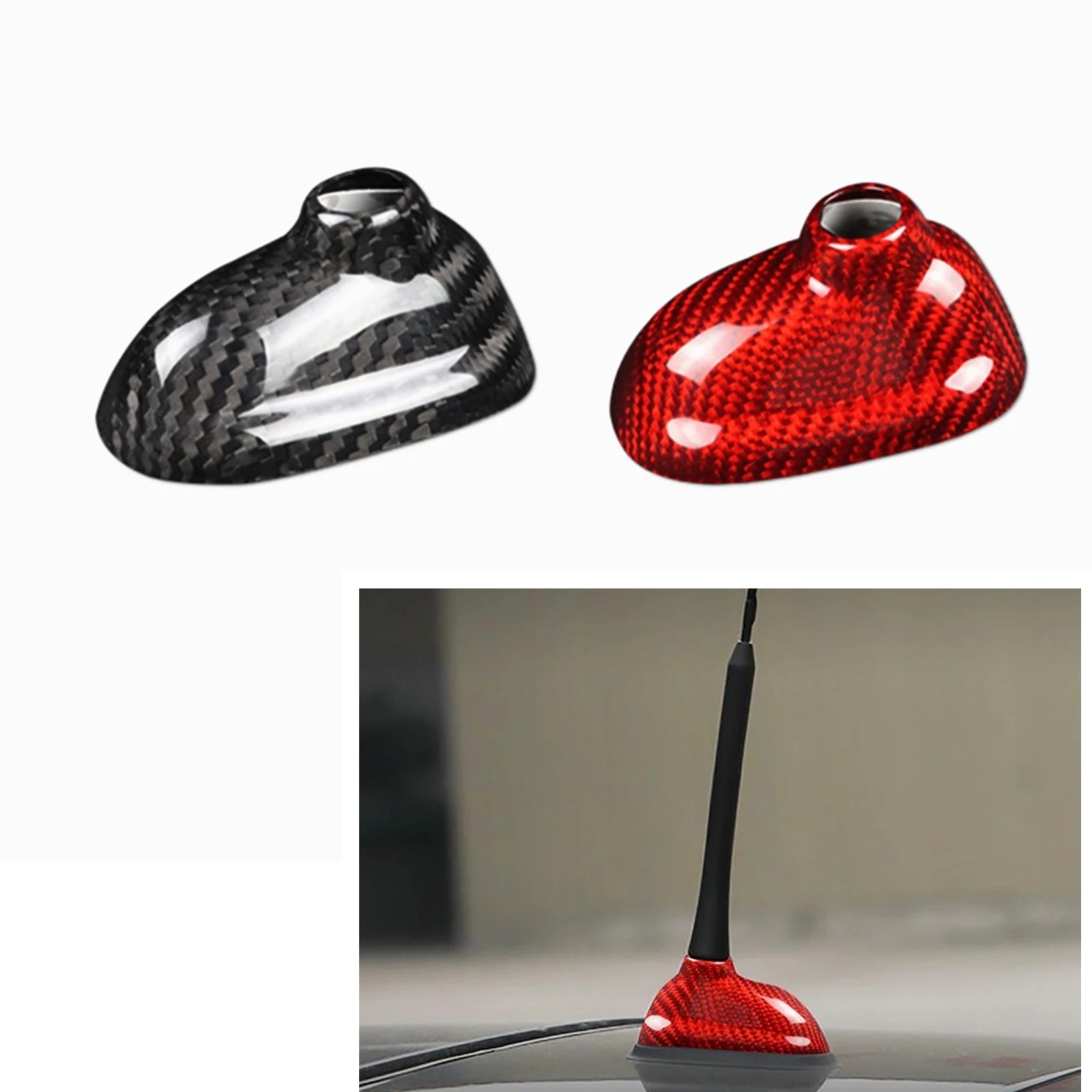 Carbon Fiber Car Roof Shark Fin Antenna Cover Exterior Roof Aerials Case For Mini Cooper R55 2007-2014 R56 2006-2013