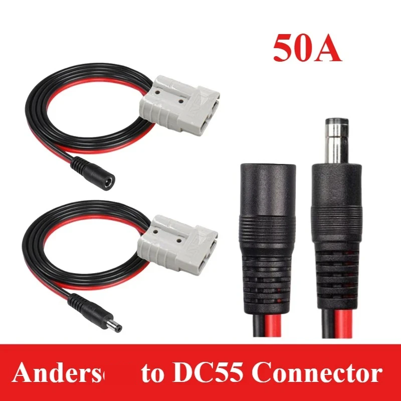 

Разъем 50А Anders to DC55 DC5521/5525 ​ ​ Кабель-переходник с вилкой «папа-мама» 14AWG, линия подключения аккумулятора для наружного хранения энергии