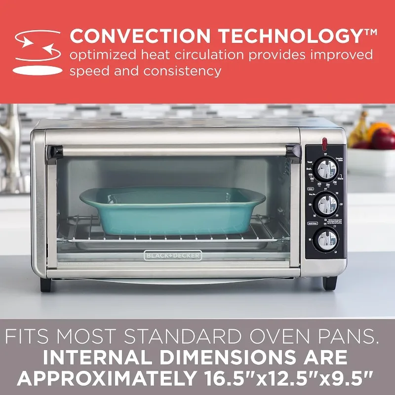 8-Slice Extra Wide Convection Toaster Oven,Fits 9