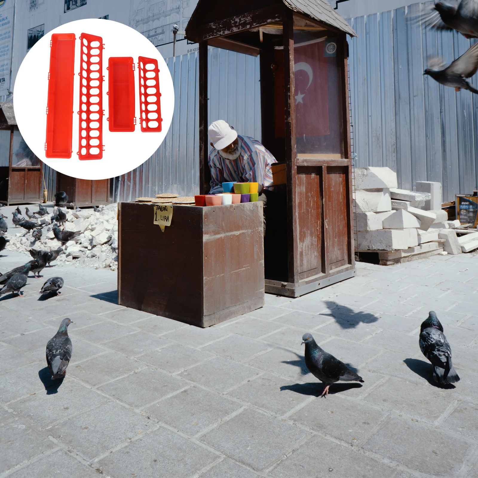 

2pcs Pigeon Feeding Trough Heavy Duty Polyethylene Bird Feeder Waterproof Anti-Splash Wear Resistant Cage Feed Supply For Parrot