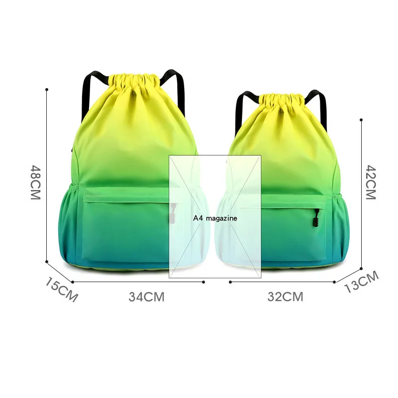 Colorful Large Capacity Outdoor Backpack Basketball Travel Drawstring Waterproof Bag Men Women Sports Gym Cycling Swimming Pack