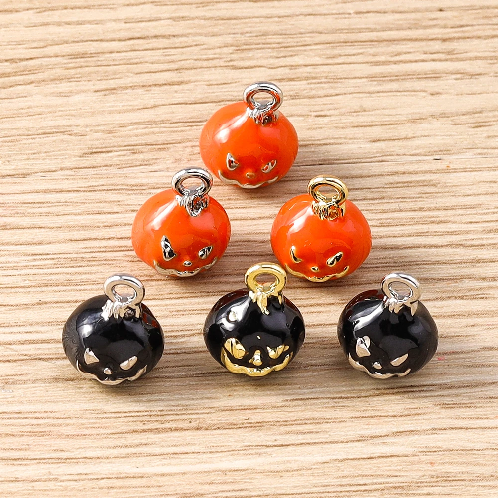 Tusember 5 Stück Halloween-Kürbis-Charms, Kürbis-Anhänger, baumelnde Charm-Perlen, passend für Original-Armbänder aus 925er Sterlingsilber, DIY-Schmuck – Detail 1