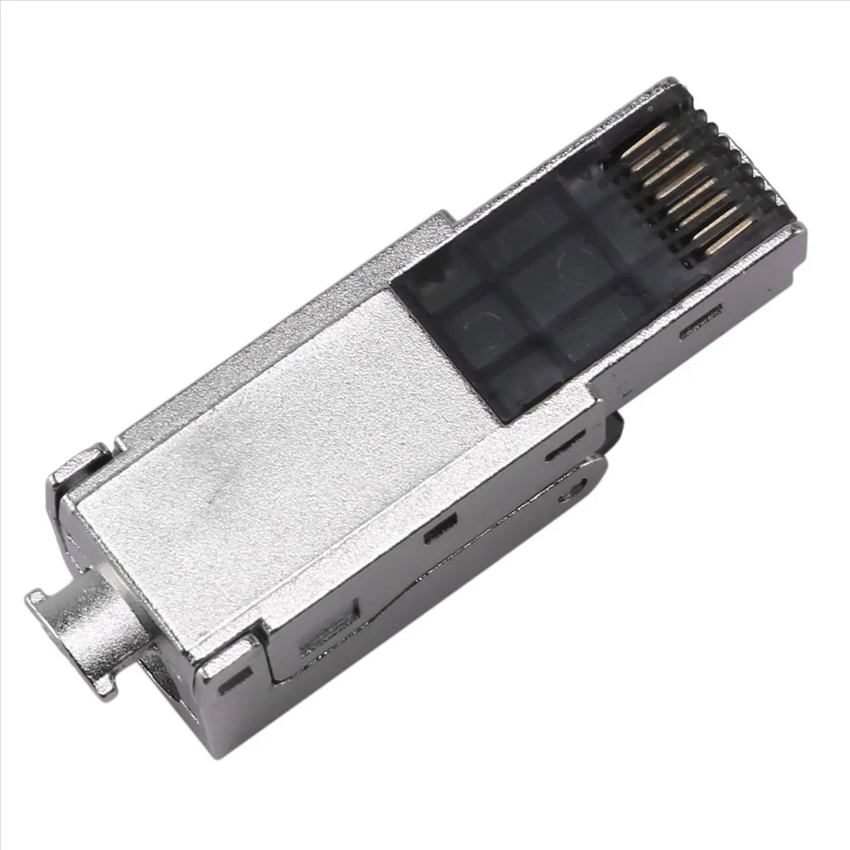 SDFC 16Pcs Tool-Free Shielded RJ45 Cat 7 Termination Plug Cat7 Plug / Cat7 Connector Connectors Modular 23/24AWG-Black