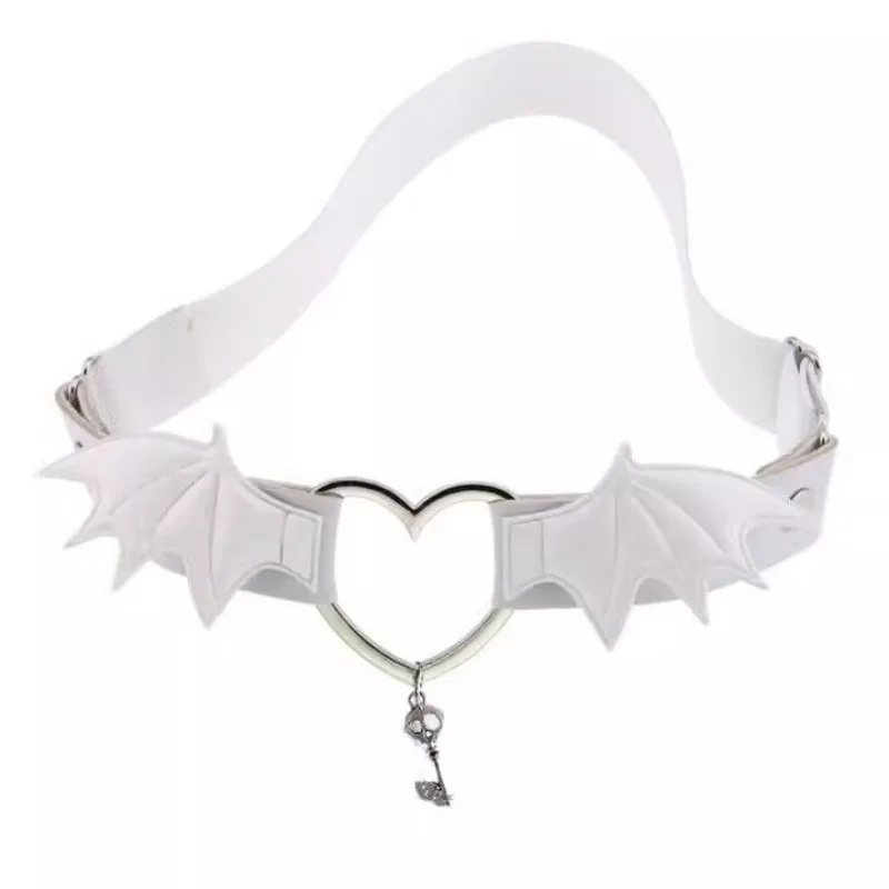 فاسق الجلود الشيطان الصغير أجنحة الساق الأربطة النساء مثير الفخذ العصابات Y2K ثقافة فرعية مطاطا القوطية لوليتا JK الساق خواتم اكسسوارات