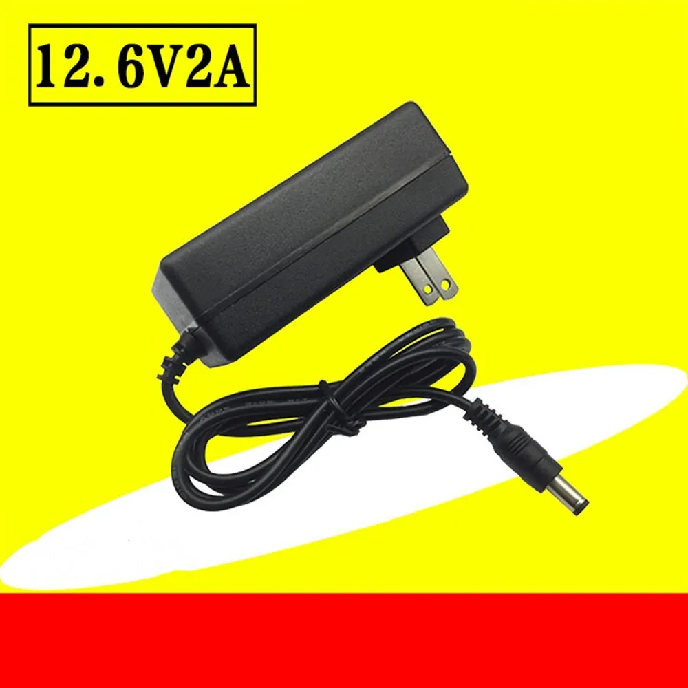 Cargador de batería de litio de 12,6 V, 2A, 12,6 V, 1A, 18650, enchufe europeo y estadounidense, cc 5,5 MM x 2,1 MM, 100-220V, cargador de iones de