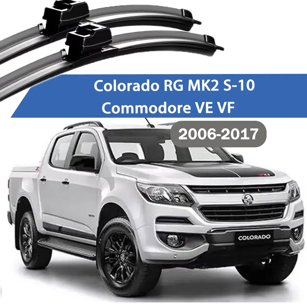 Front Windshield Windscreen Wiper Blades Carbon Fibre Wipers For Holden Colorado RG MK2 S-10 Commodore VE VF 2006-2017