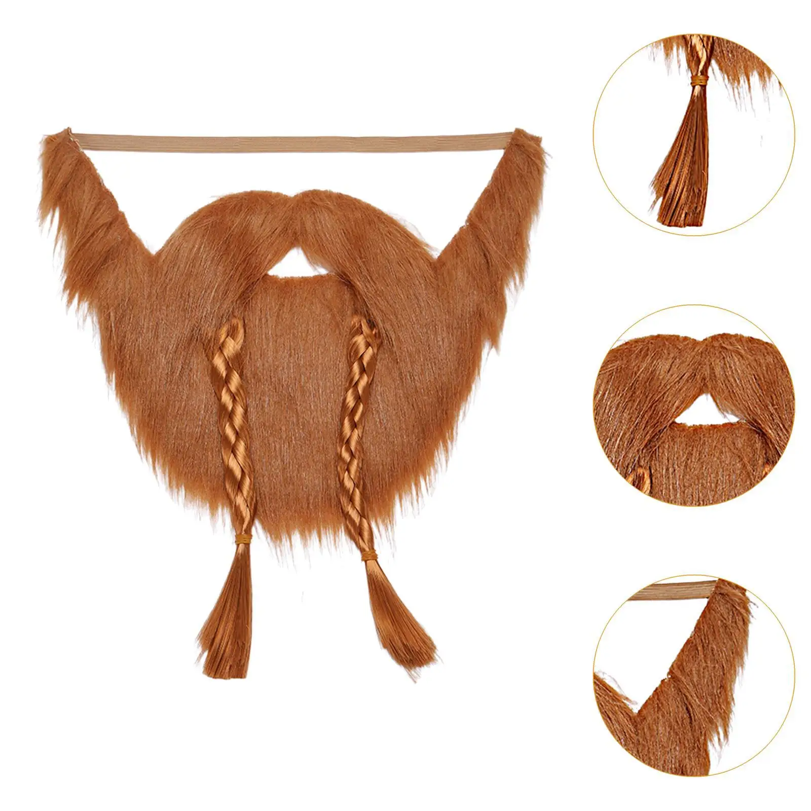 Geflochtener gefälschter Bart für Männer und Frauen, Bühnenaufführung, Urlaub, festliche Maskerade