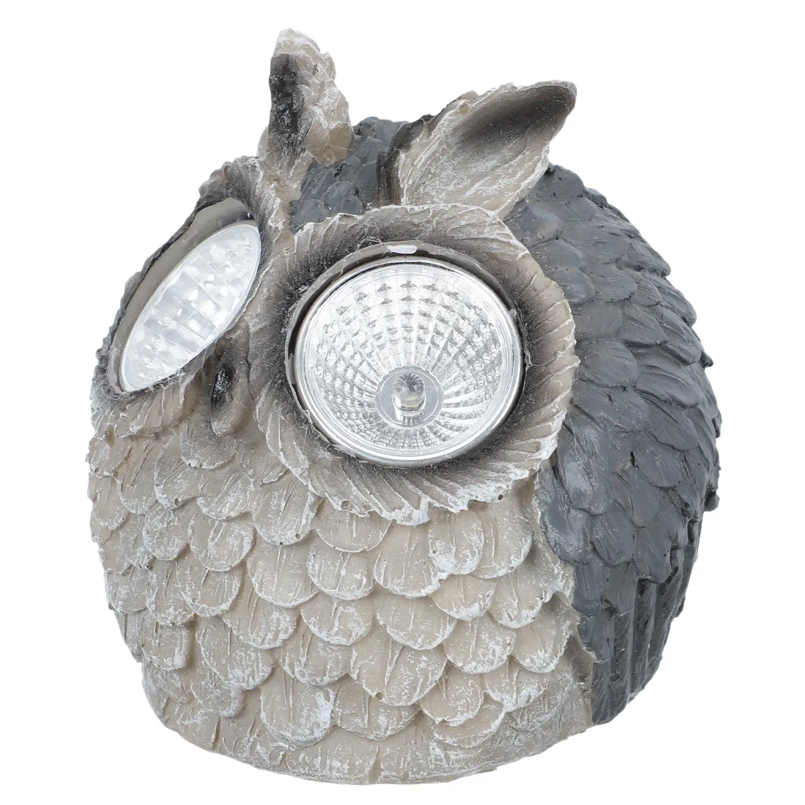 

Owl Landscape Light Solar Powered Resin Craft Figurine Grey Color Waterproof Garden Outdoor Decor Statue Night Lighting