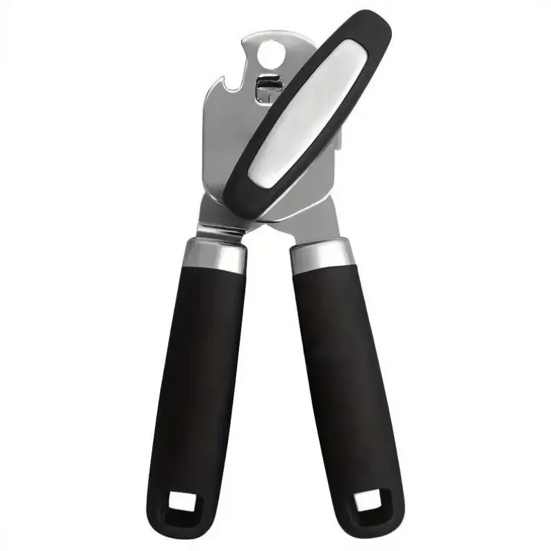 2 in 1 Multifunction Kitchen Jar Opener Easy Turn Knob Handheld Beer Bottle Opener Stainless Steel Smooth Edge Manual Can Opener