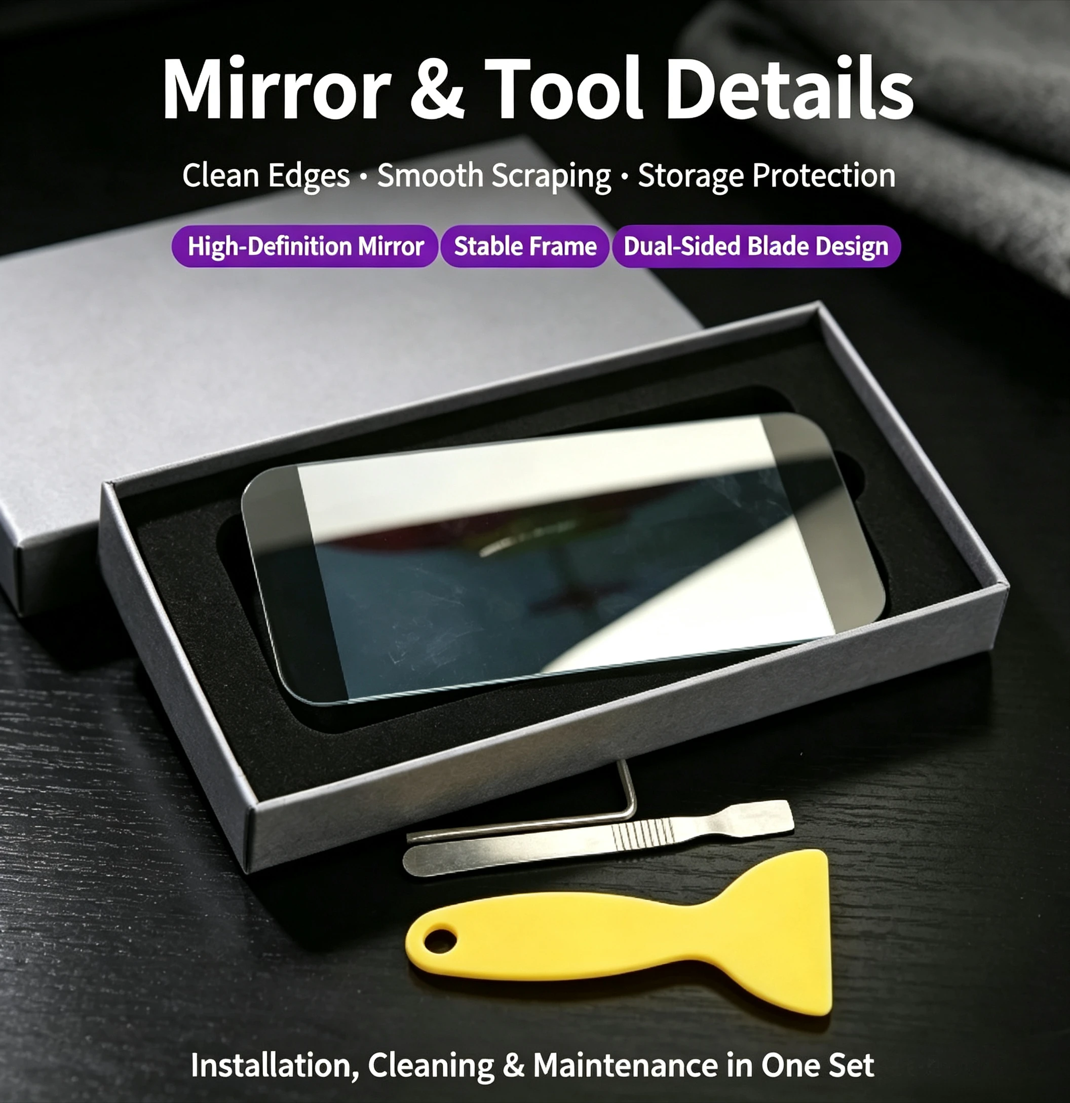 For Tesla Model 3 Model Y Sun Visor Vanity Mirror Cover Makeup Glass Replacement Parts
