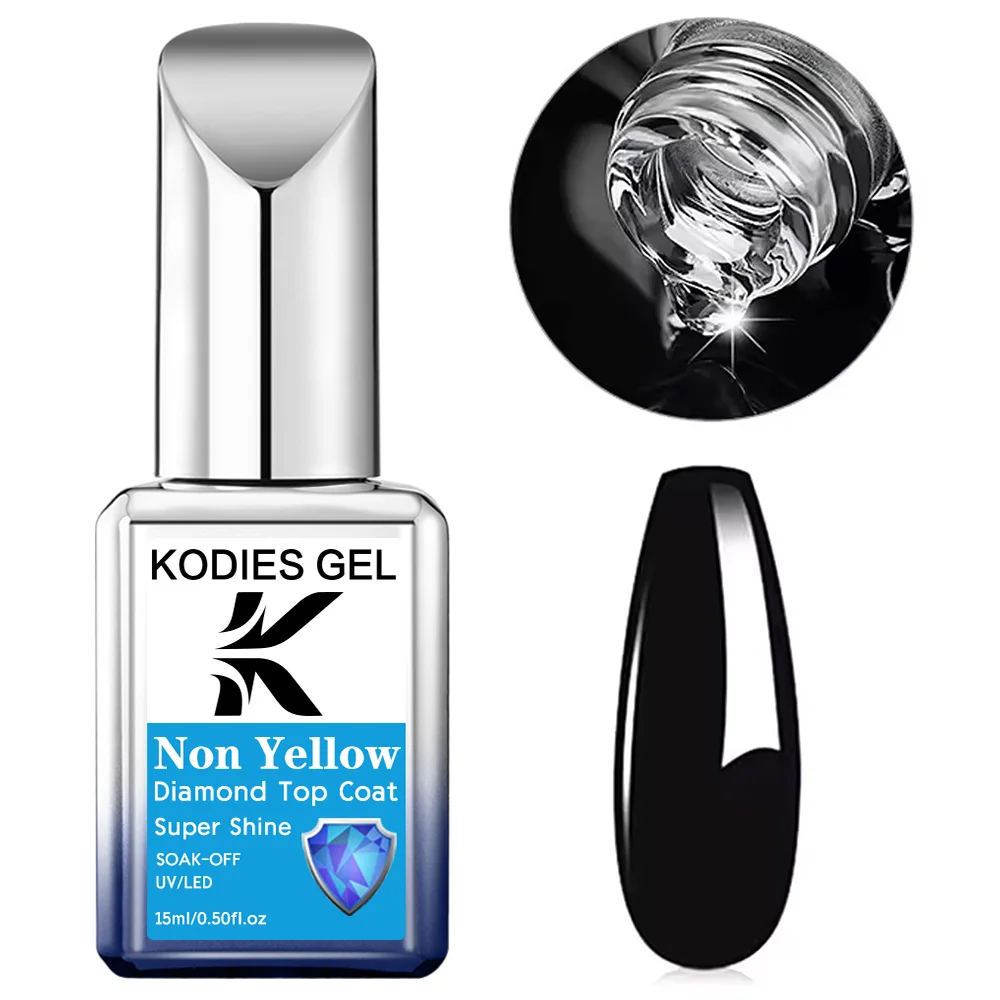 KODIES GEL スーパーシャイン トップコート ノンワイプ UVジェルネイルポリッシュ TPOフリー HEMAフリー ジェルフィニッシュ ハイグロス ネイル用品 マニキュア ネイル